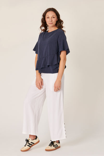 The LABoratory - Ruffle - Tee - Navy - Womens Fashion