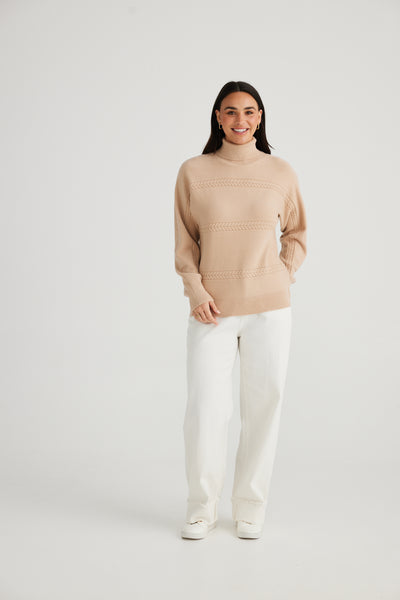 Brave & True - Ellis Knit - Latte - Womens Fashion