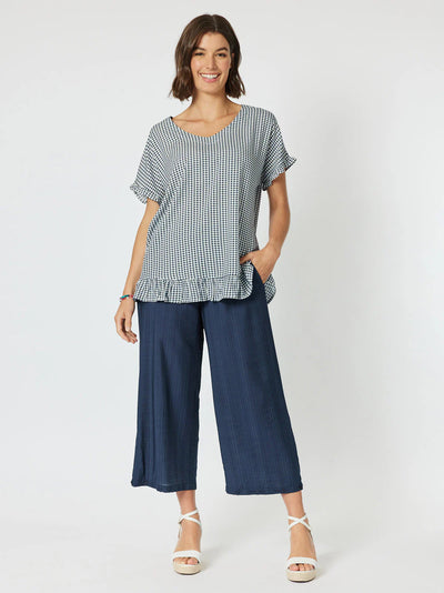 Check Me Out Ruffle Top - Navy