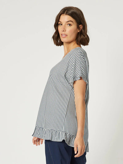 Check Me Out Ruffle Top - Navy