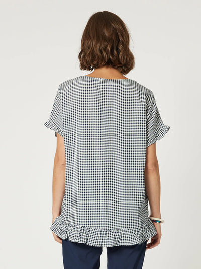 Check Me Out Ruffle Top - Navy