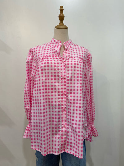 Sal & Lou - Amelia Shirt - Pink Gingham - Womens Fashion