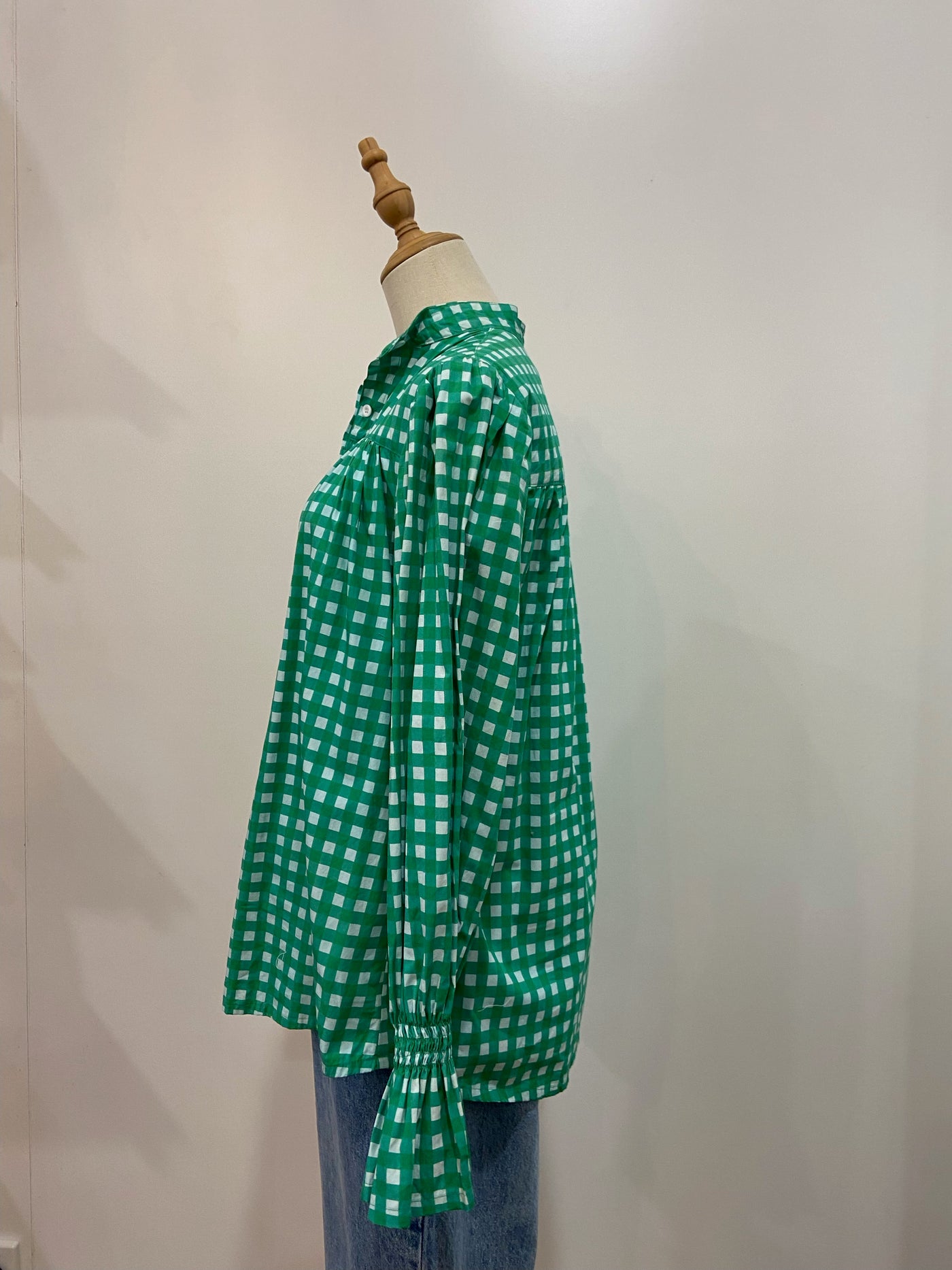 Amelia Shirt - Green Gingham