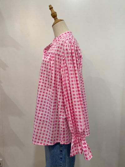 Sal & Lou - Amelia Shirt - Pink Gingham - Womens Fashion