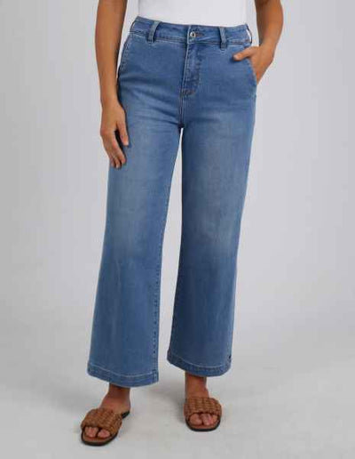 Elm - Izzy Wide Leg Jean - Light Blue Wash - Womens Fashion