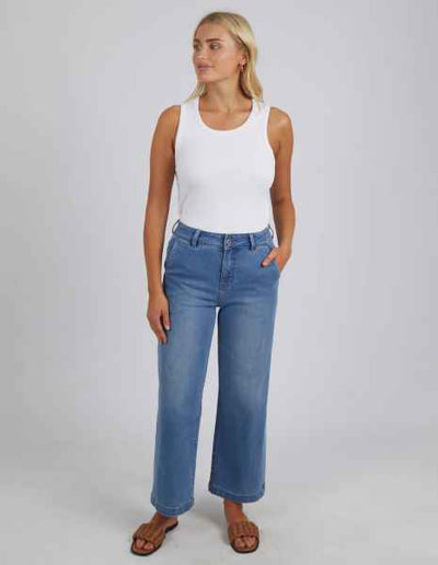 Elm - Izzy Wide Leg Jean - Light Blue Wash - Womens Fashion