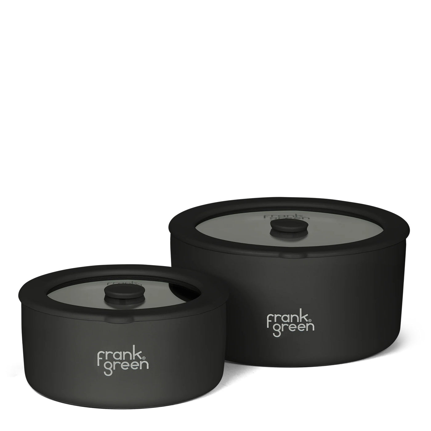 Midnight Stainless Steel Bowls with Glass Lids (2 Pack) - 700ml & 1500ml