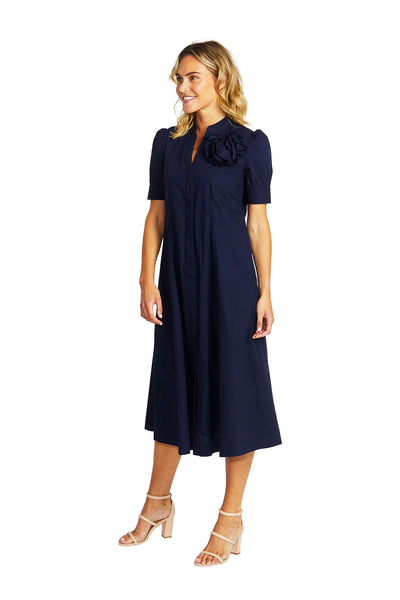Audrey Rosette Dress | Navy
