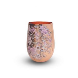 Clinq - Floral Print Copper Glasses - Drinkware