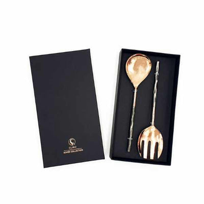 Copper & Steel Salad Servers