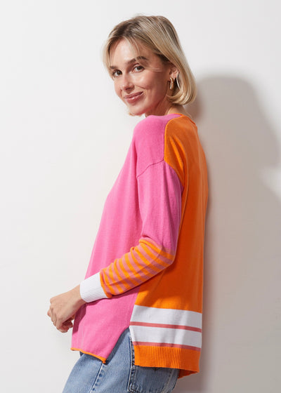 Intarsia Squares Knit | Sunset