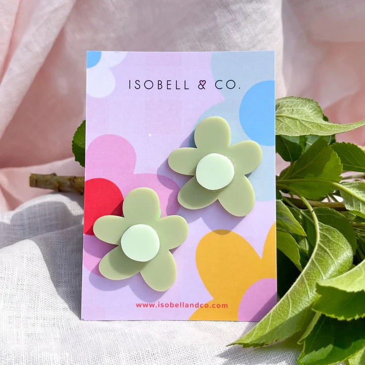 WILDBERRY STATEMENT STUDS - Eucalyptus and Key Lime