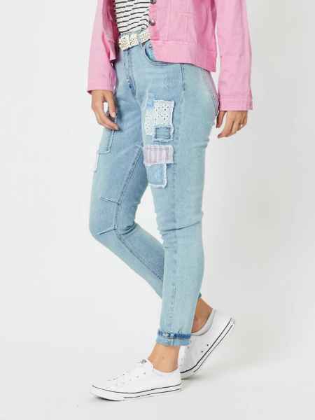 Threadz - Taylor Patch High Rise Skinny Leg Jeans - Denim - Womens Fashion
