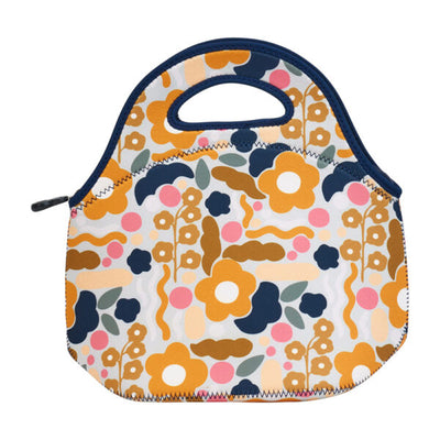 Lunch Bag – Neoprene – Floral Puzzle Mustard