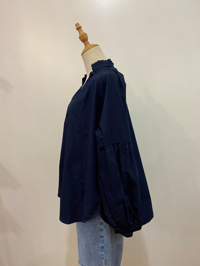 Sal & Lou - Lucy Frill Top - Navy - Womens Fashion