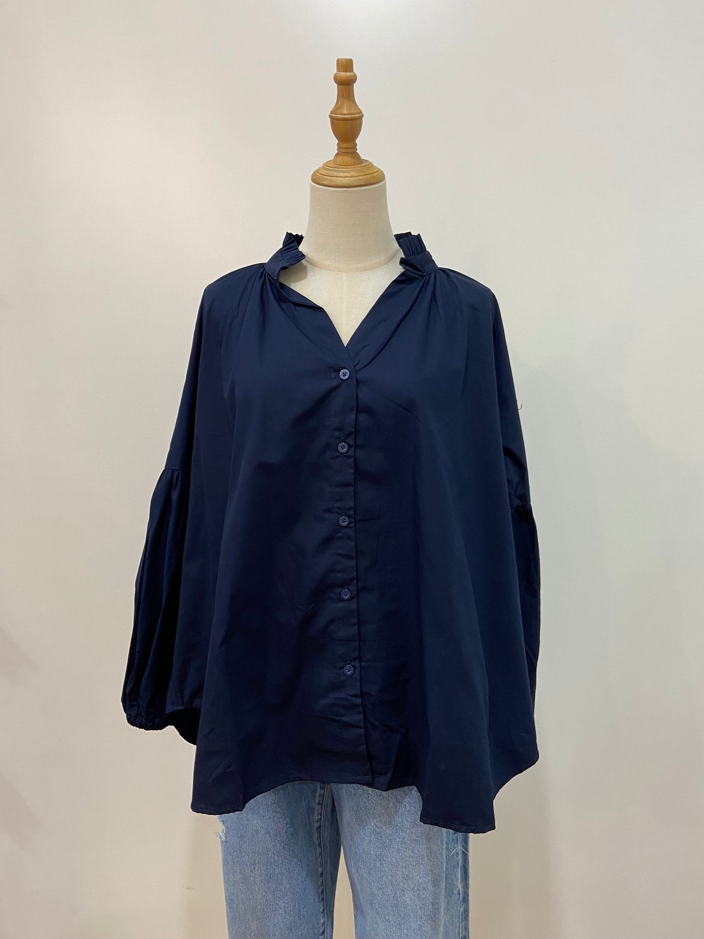 Lucy Frill Top | Navy