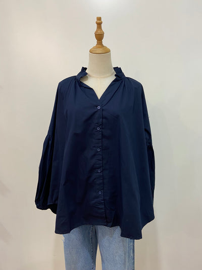 Sal & Lou - Lucy Frill Top - Navy - Womens Fashion