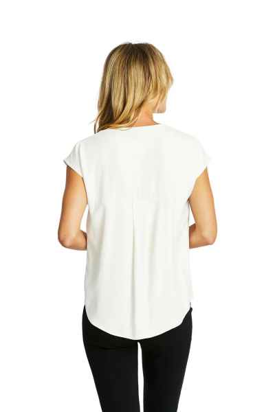 Ping Pong - Helen V-Neck Slinky top - Ivory - Womens Fashion