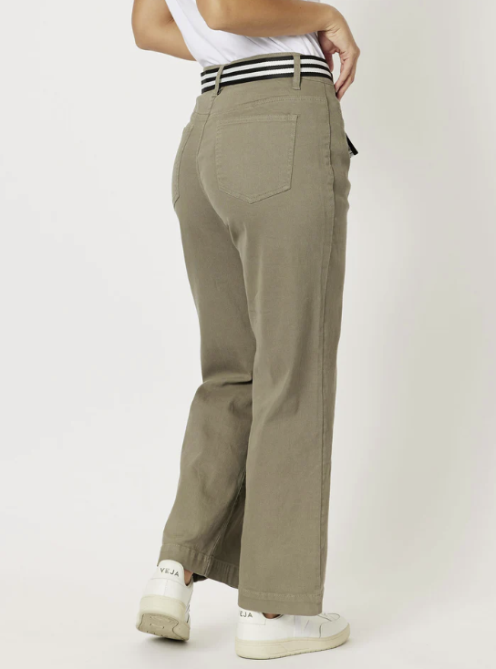 Threadz - Georgia Wide Leg Jean - Khaki - Womens Fashion
