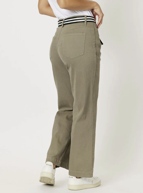 Georgia Wide Leg Jean - Khaki