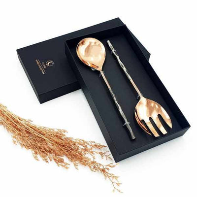 Copper & Steel Salad Servers