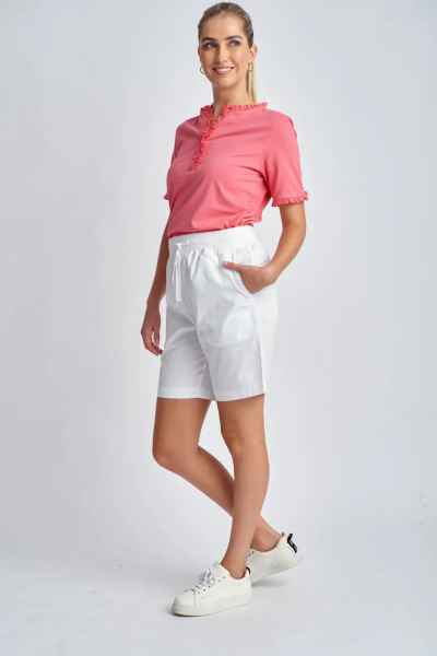 Goondiwindi Cotton - Relaxed Cotton Shorts - White - Womens Fashion