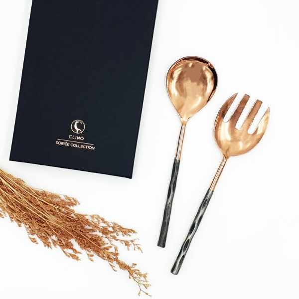 Copper & Steel Salad Servers