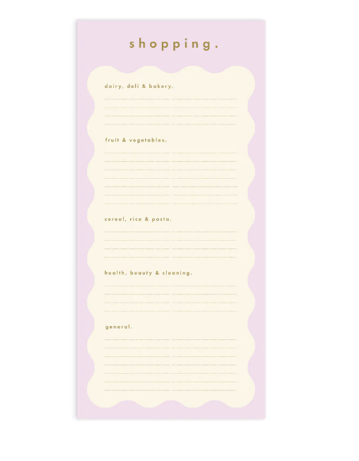 Lilac Wiggle DL Shopping List Magnet Notepad