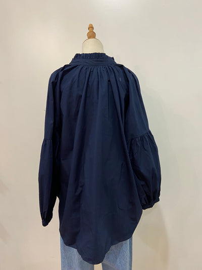 Sal & Lou - Lucy Frill Top - Navy - Womens Fashion