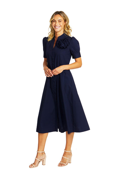 Audrey Rosette Dress | Navy