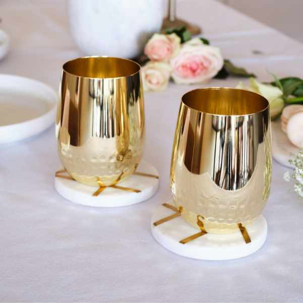 Gold Half-Hammered Glasses