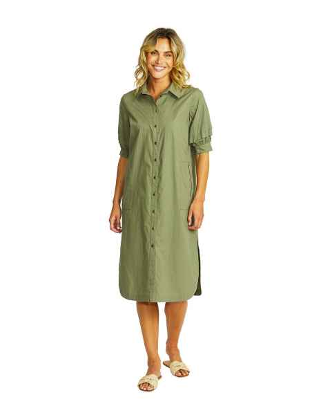 Ping Pong - Harley Shirt Dress - Khaki - Womens Fashion