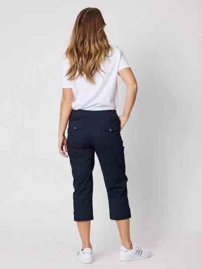 Threadz - Santorini Cotton - Cropped Pant - Navy - Womens Fashion
