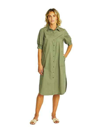 Ping Pong - Harley Shirt Dress - Khaki - Womens Fashion