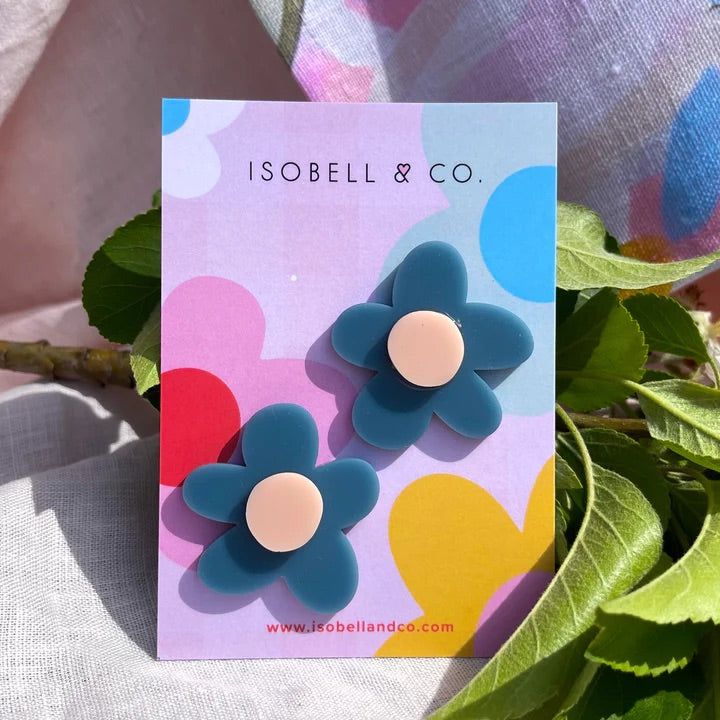 WILDBERRY STATEMENT STUDS - Navy and Peach
