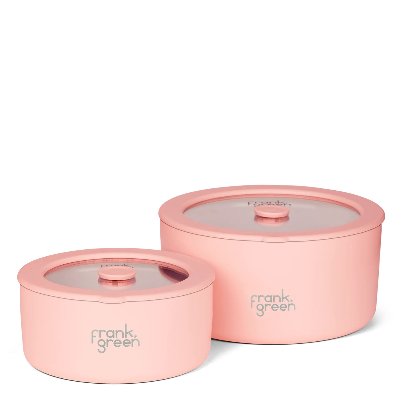 Frank Green - Blushed Stainless Steel Bowls with Glass Lids (2 Pack) - 700ml & 1500ml