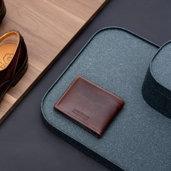 MEDIUM BIFOLD WALLET WITH COIN - Coffee