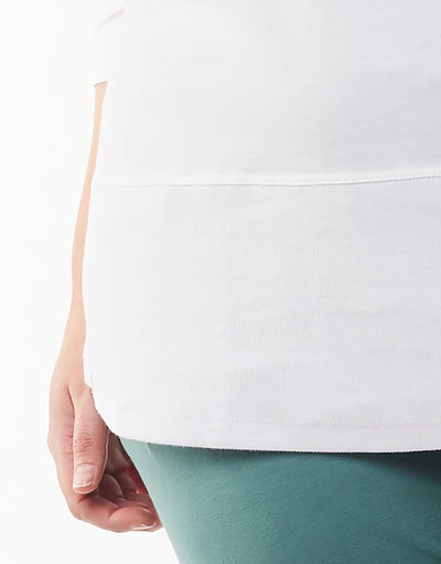 Elm - Fundamental Rib L/S Tee - White - Womens Fashion