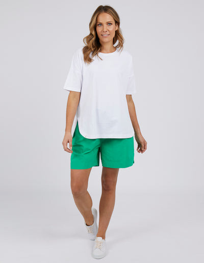 Elm - Society Short Sleeve Tee - White - Womens Fashion