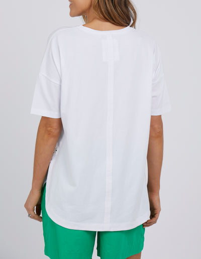 Elm - Society Short Sleeve Tee - White - Womens Fashion