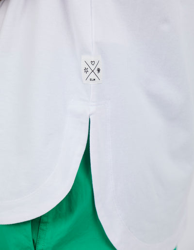 Elm - Society Short Sleeve Tee - White - Womens Fashion