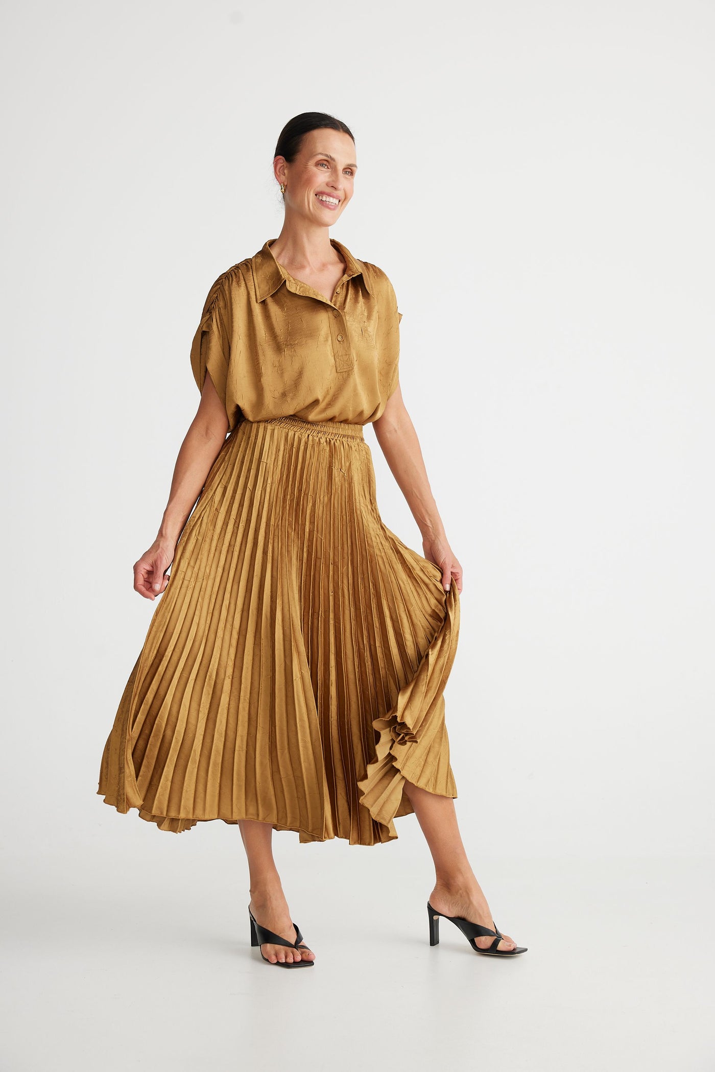 Alias Pleated Skirt | Bronze