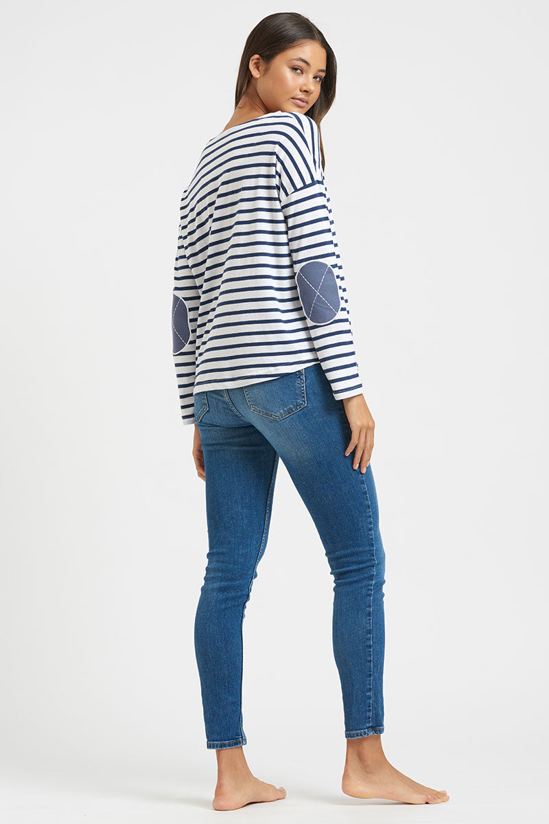 Breton Organic Cotton Top - Stripe/Old Navy
