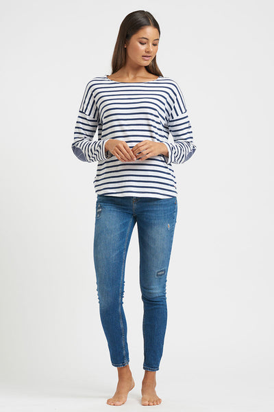 Breton Organic Cotton Top - Stripe/Old Navy